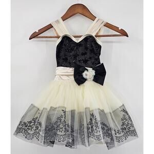 Weissman Dancewear Girl's Size SC 6-6X Black & Cream Dance Costume/Dress Up
